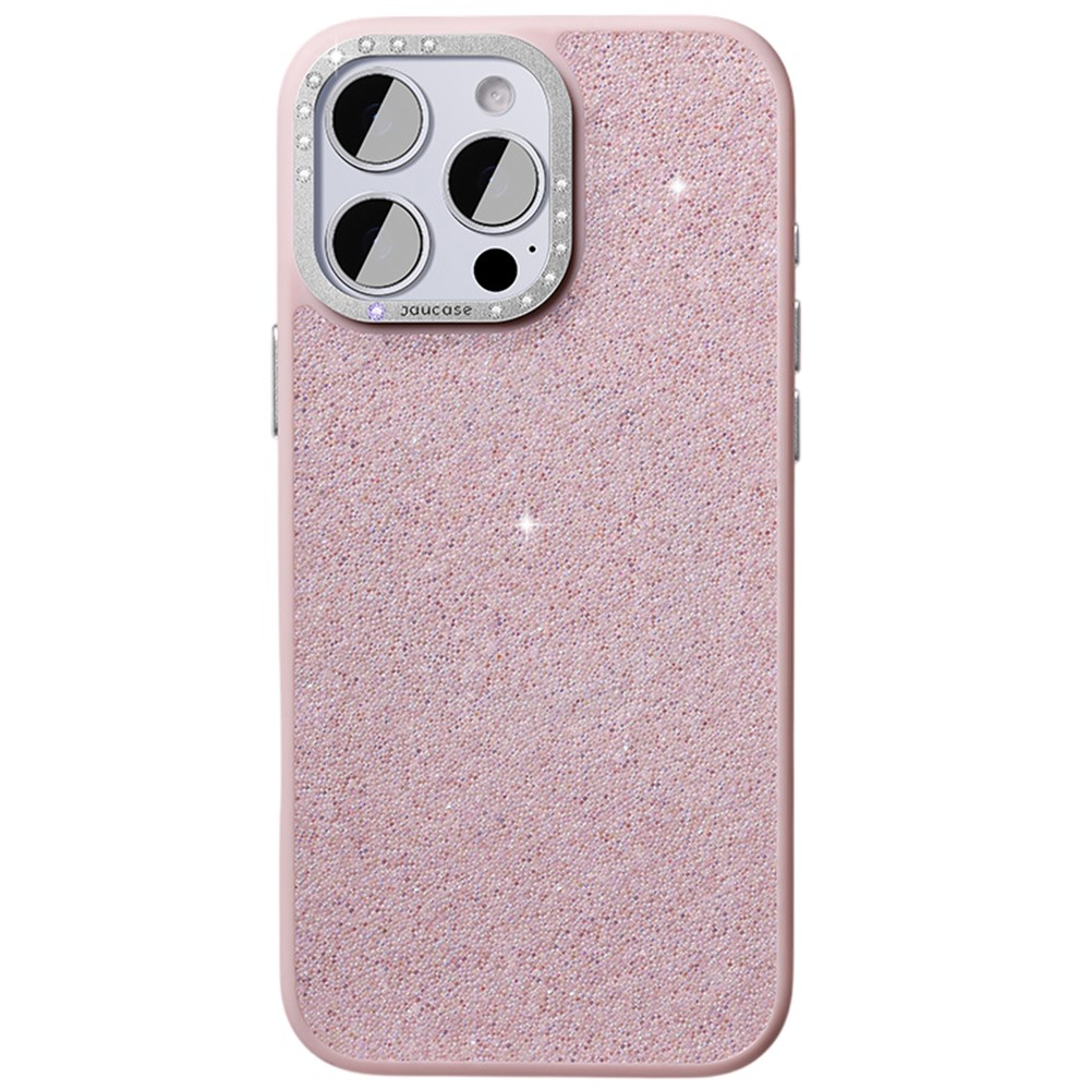 JAUCASE For iPhone 16 Pro Max Case Compatible with MagSafe Textured PU + TPU + PC Phone Back Cover - Pink