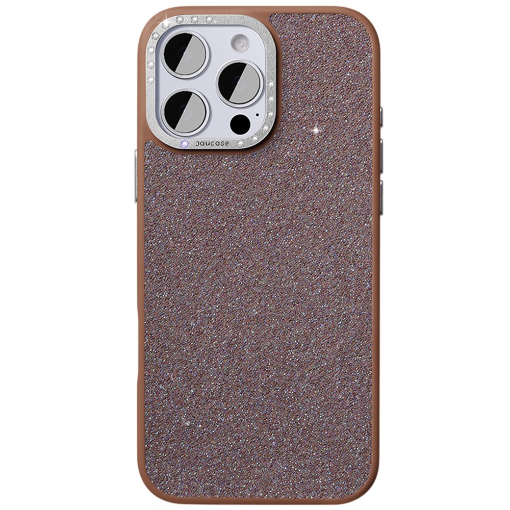 JAUCASE For iPhone 15 Pro Case Compatible with MagSafe Textured PU + TPU + PC Phone Back Cover - Brown