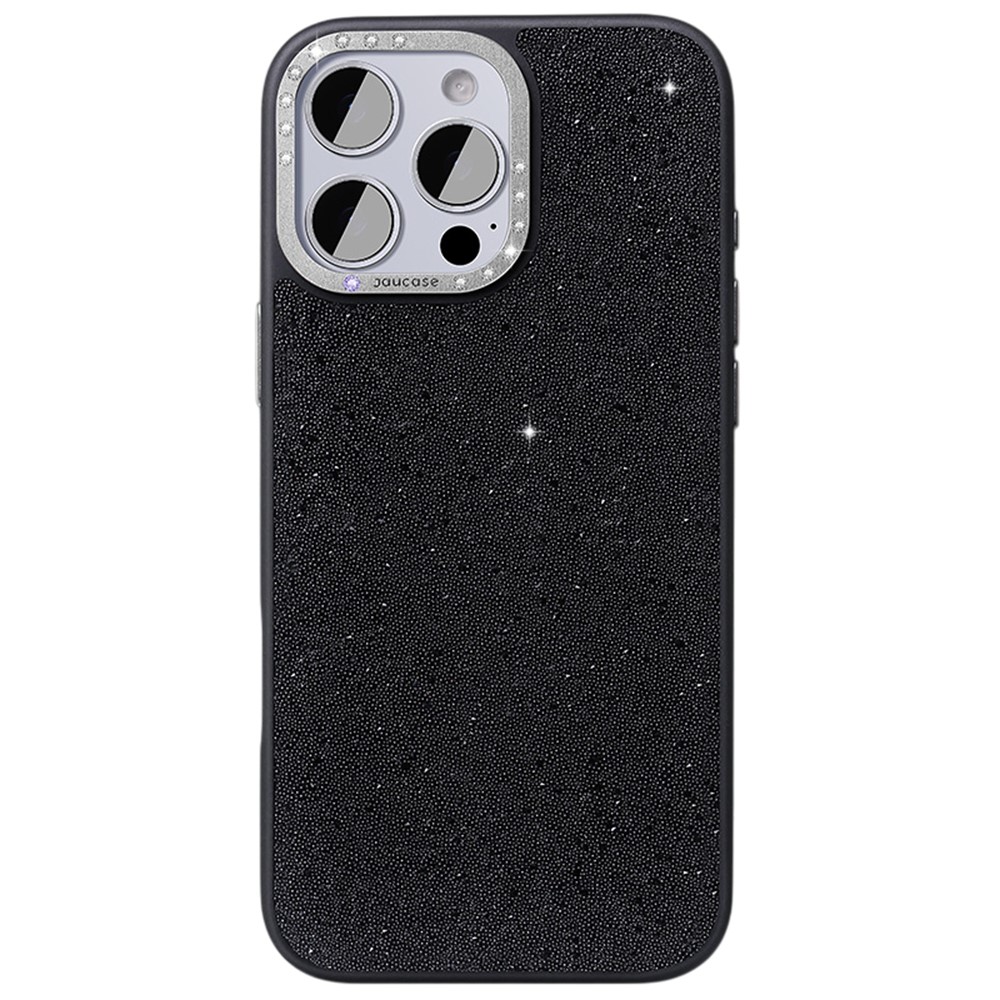 JAUCASE For iPhone 15 Pro Case Compatible with MagSafe Textured PU + TPU + PC Phone Back Cover - Black