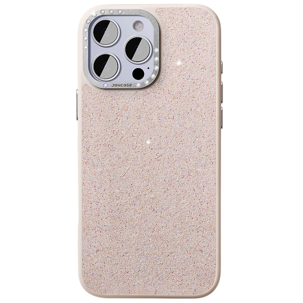 JAUCASE For iPhone 15 Pro Case Compatible with MagSafe Textured PU + TPU + PC Phone Back Cover - Beige