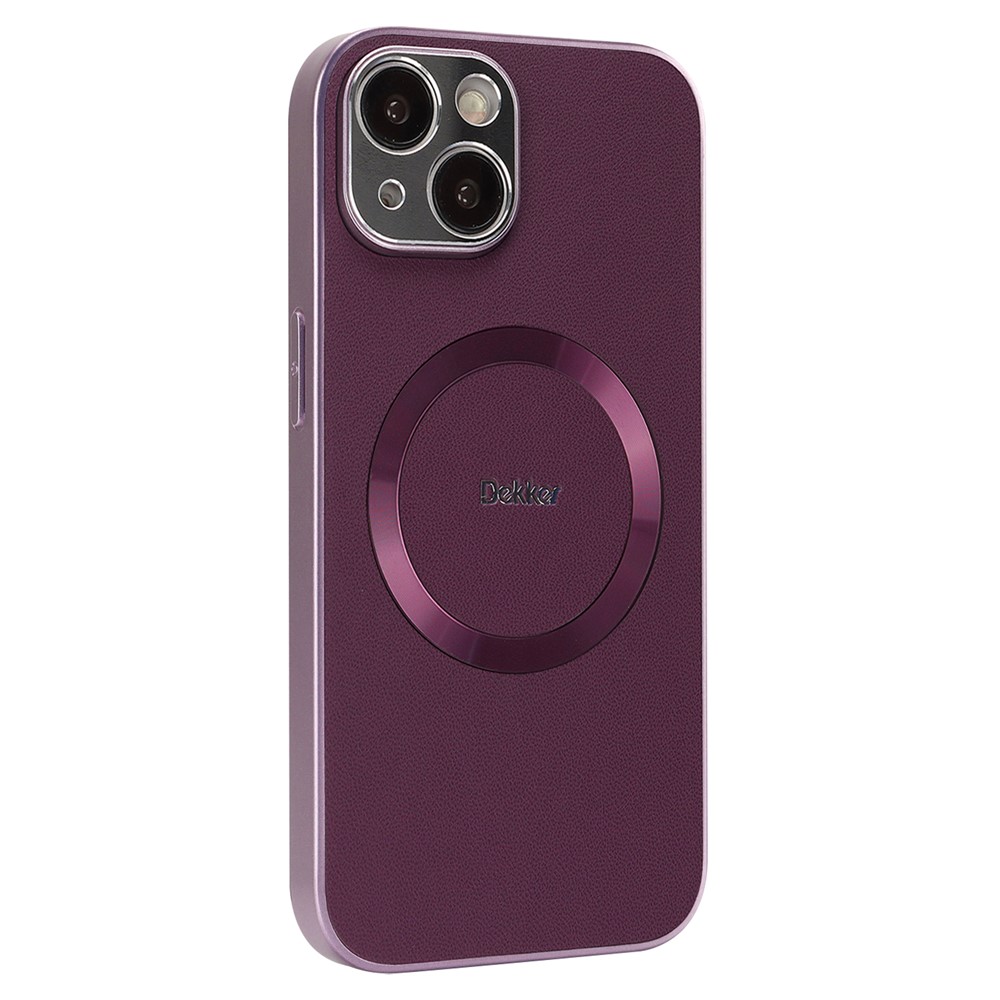 DEKKER For iPhone 15 Case Compatible with MagSafe PU + TPU Phone Back Cover - Purple
