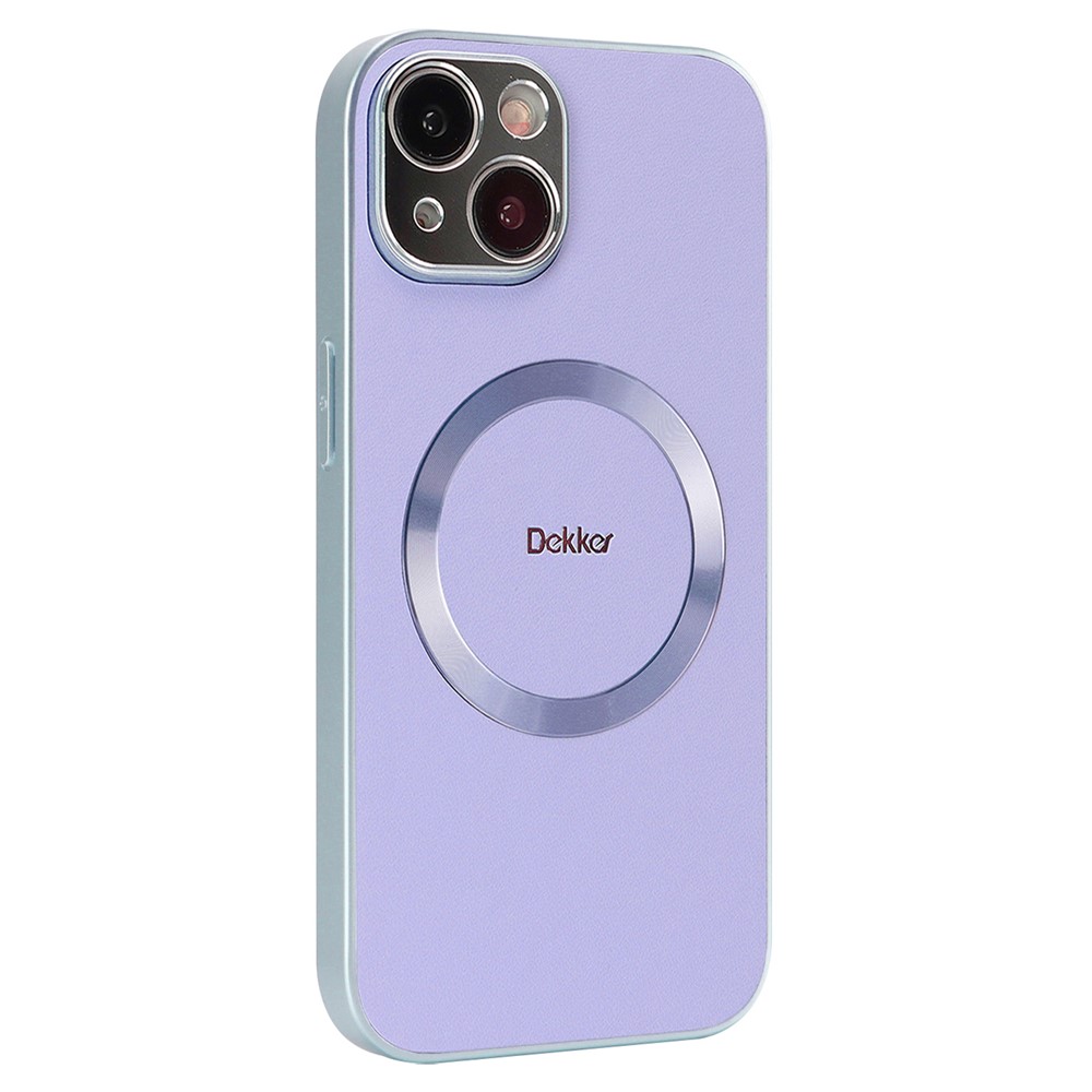 DEKKER For iPhone 15 Case Compatible with MagSafe PU + TPU Phone Back Cover - Light Purple
