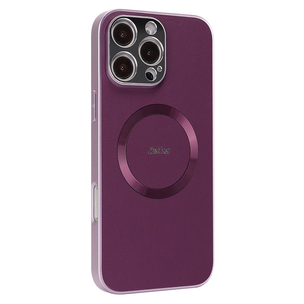 DEKKER For iPhone 16 Pro Max Case Compatible with MagSafe PU + TPU Phone Back Cover - Purple