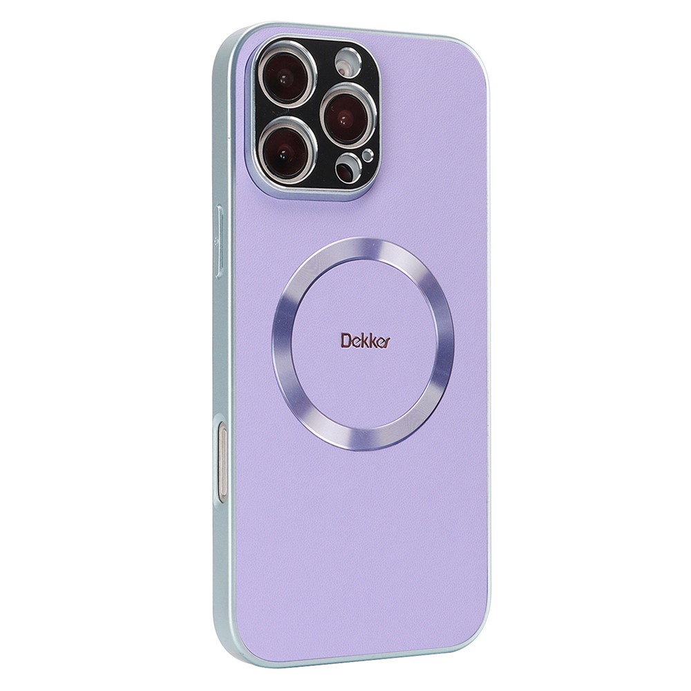 DEKKER For iPhone 16 Pro Max Case Compatible with MagSafe PU + TPU Phone Back Cover - Light Purple