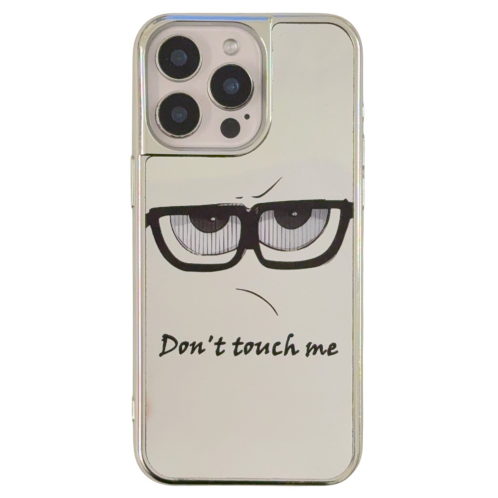 For iPhone 15 Pro Case Eyes Glass Pattern Electroplating TPU Acrylic Phone Back Cover