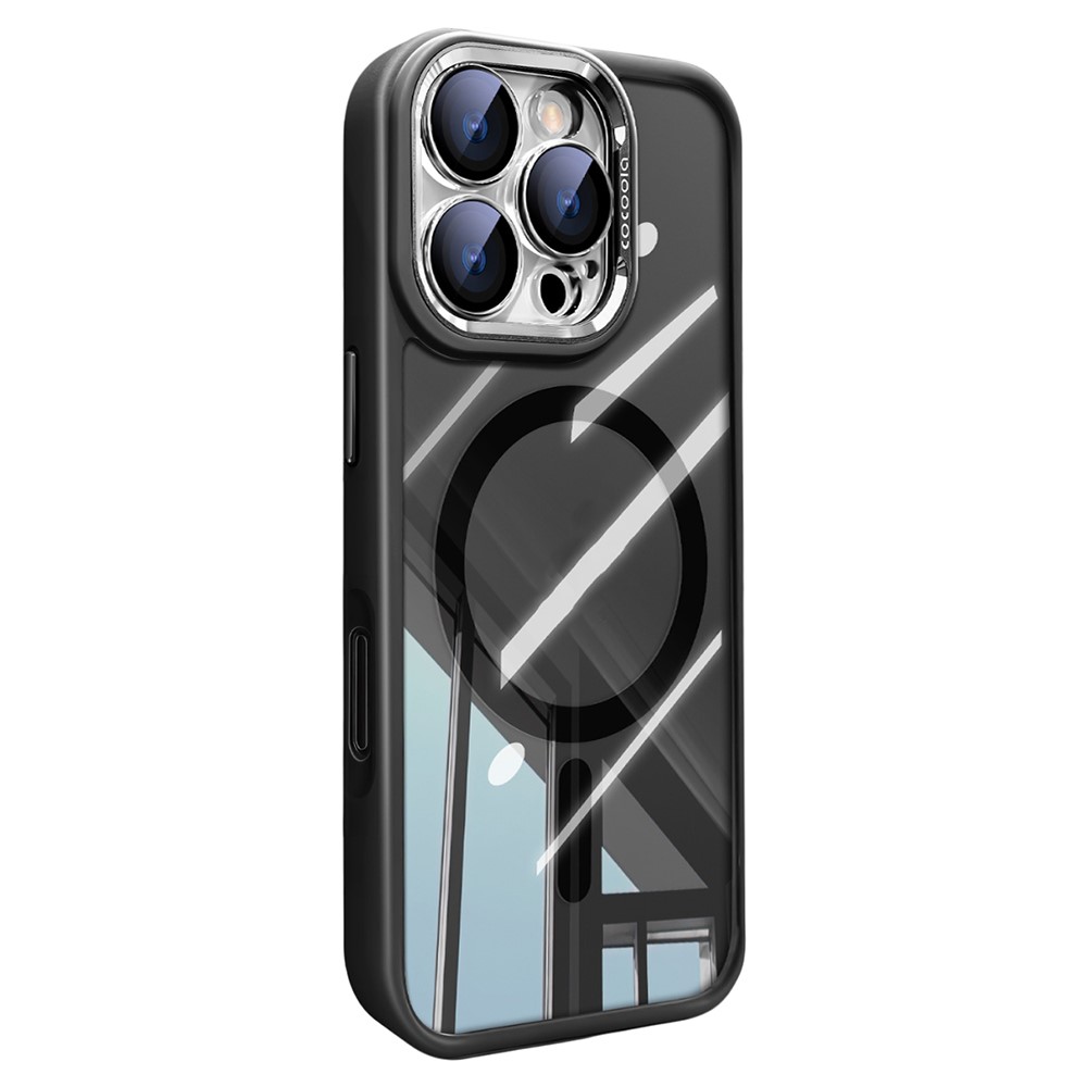 For iPhone 16 Pro Max Case Compatible with MagSafe PC + TPU Phone Cover with Detachable Camera Lens Film - Black