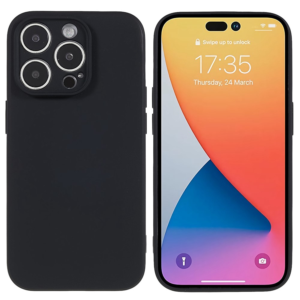 Bulk Purchasing For iPhone 14 Pro Case Precise Cutouts Straight Edge TPU Phone Cover - Black