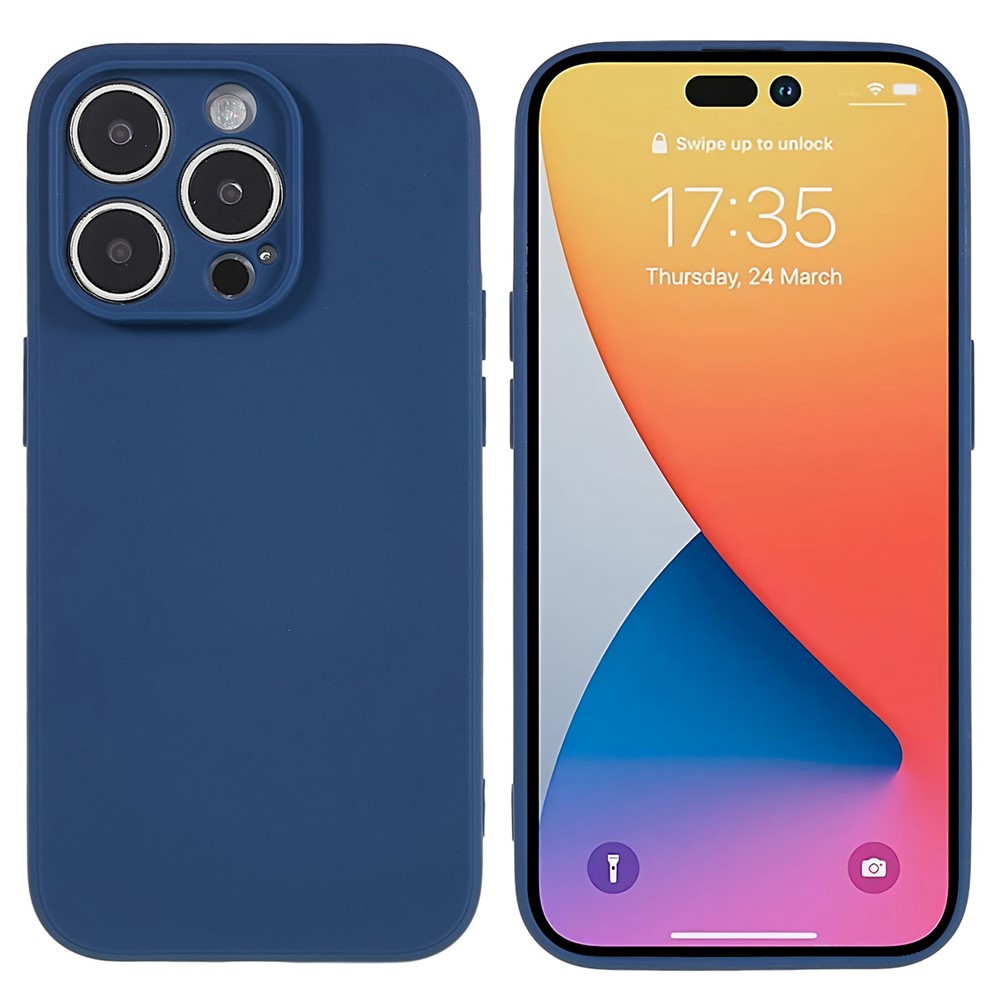 Bulk Purchasing For iPhone 14 Pro Case Precise Cutouts Straight Edge TPU Phone Cover - Sapphire