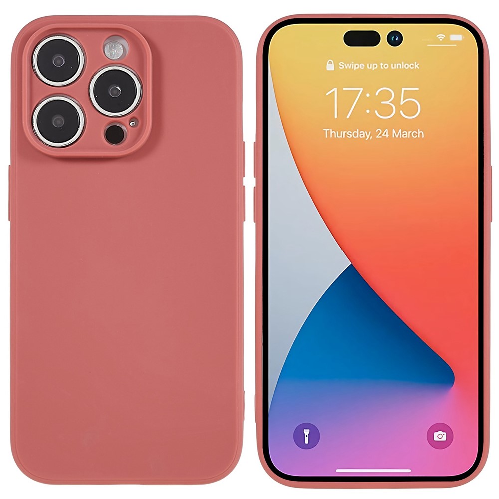 Bulk Purchasing For iPhone 14 Pro Case Precise Cutouts Straight Edge TPU Phone Cover - Red