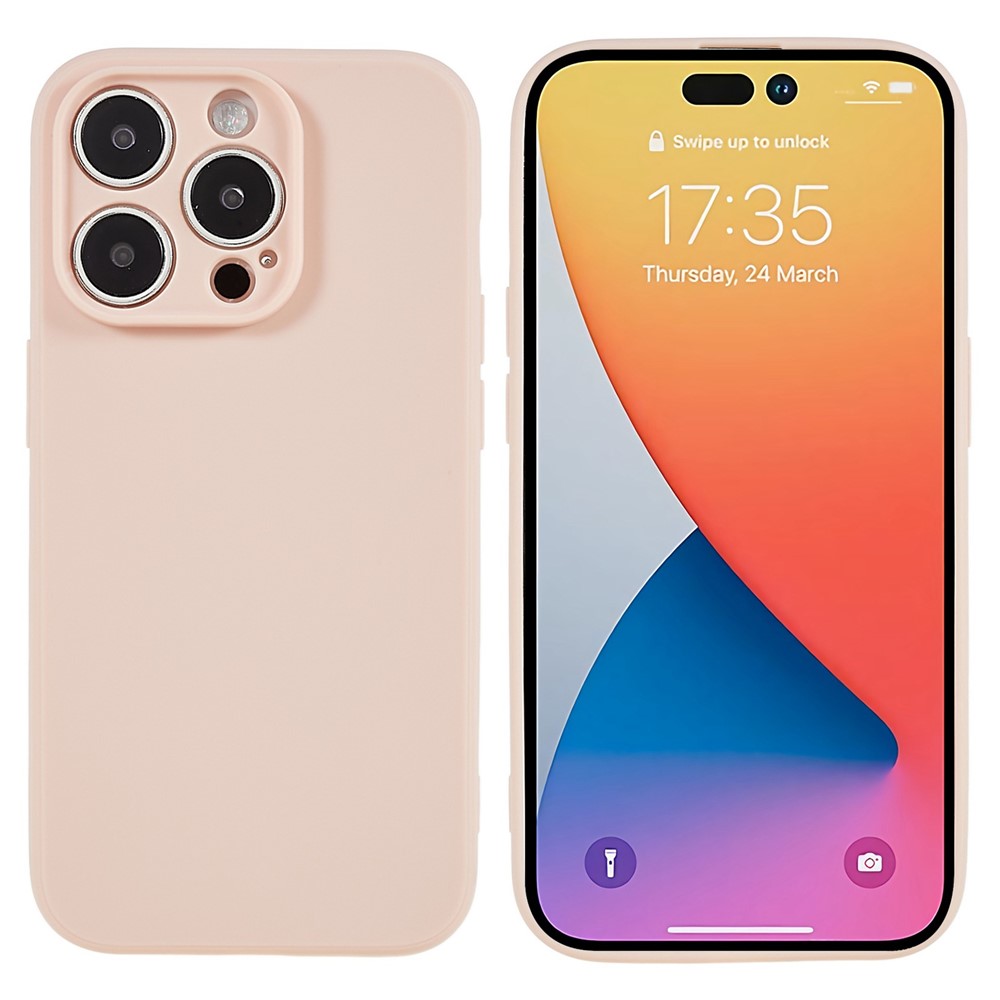 Bulk Purchasing For iPhone 14 Pro Case Precise Cutouts Straight Edge TPU Phone Cover - Pink