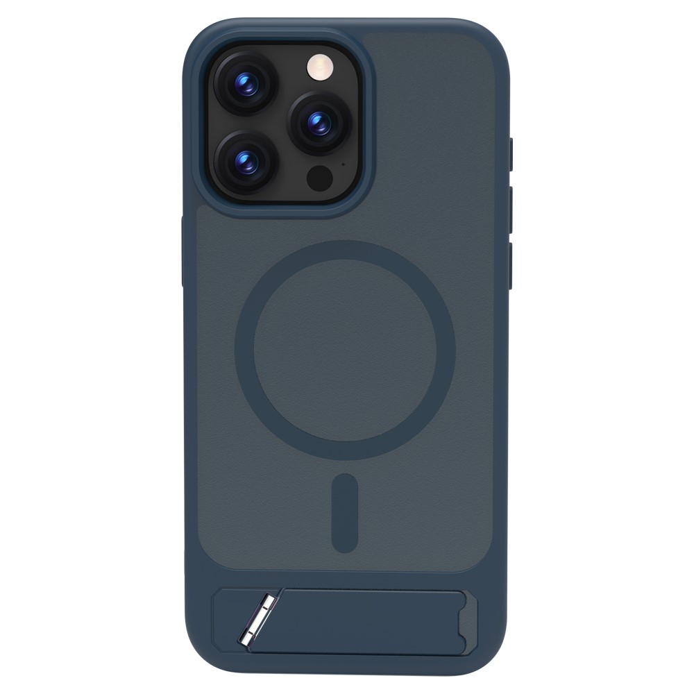 LEREACH Le-Chic Series For iPhone 15 Pro Case Compatible with MagSafe Kickstand TPU + PC Phone Cover - Blue