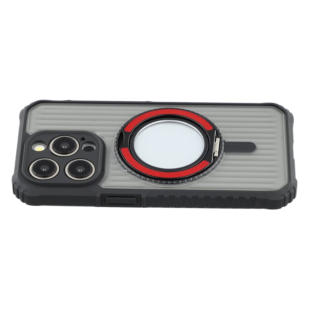 For iPhone 15 Pro Magnetic Case with Kickstand PC + TPU Phone Back Cover - Red