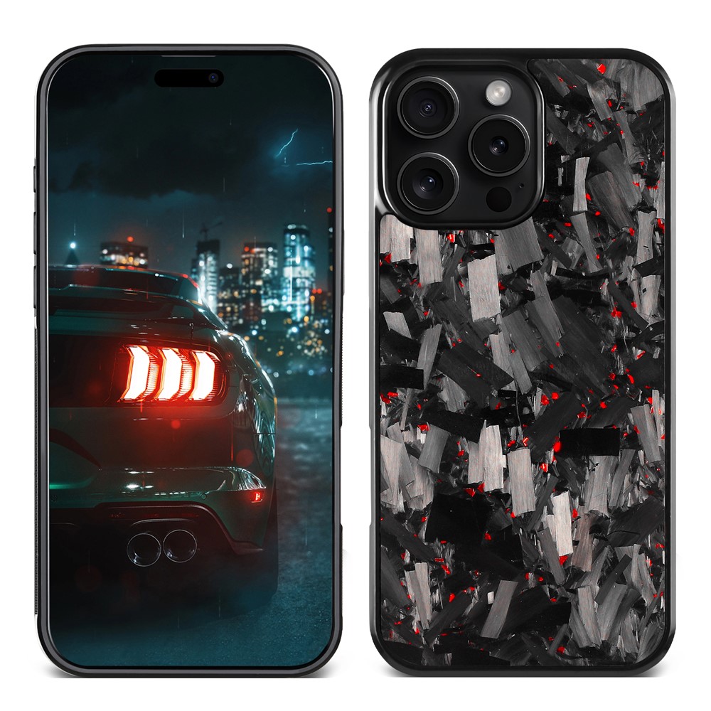 For iPhone 16 Pro Max Magnetic Case Large Texture Aramid Fiber + TPU Phone Cover - Red