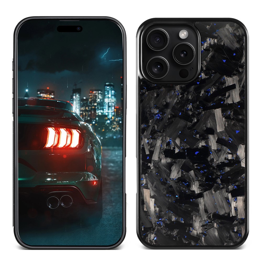 For iPhone 16 Pro Max Magnetic Case Large Texture Aramid Fiber + TPU Phone Cover - Blue