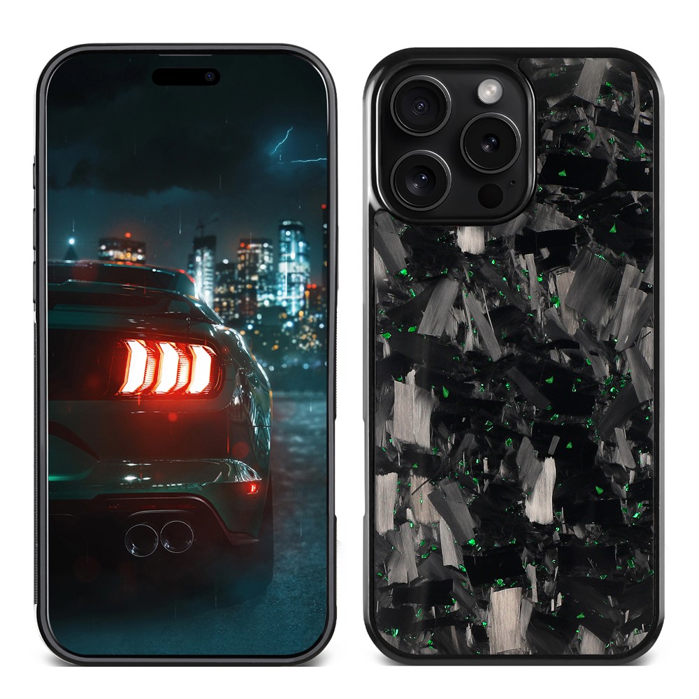 For iPhone 16 Pro Max Magnetic Case Large Texture Aramid Fiber + TPU Phone Cover - Green