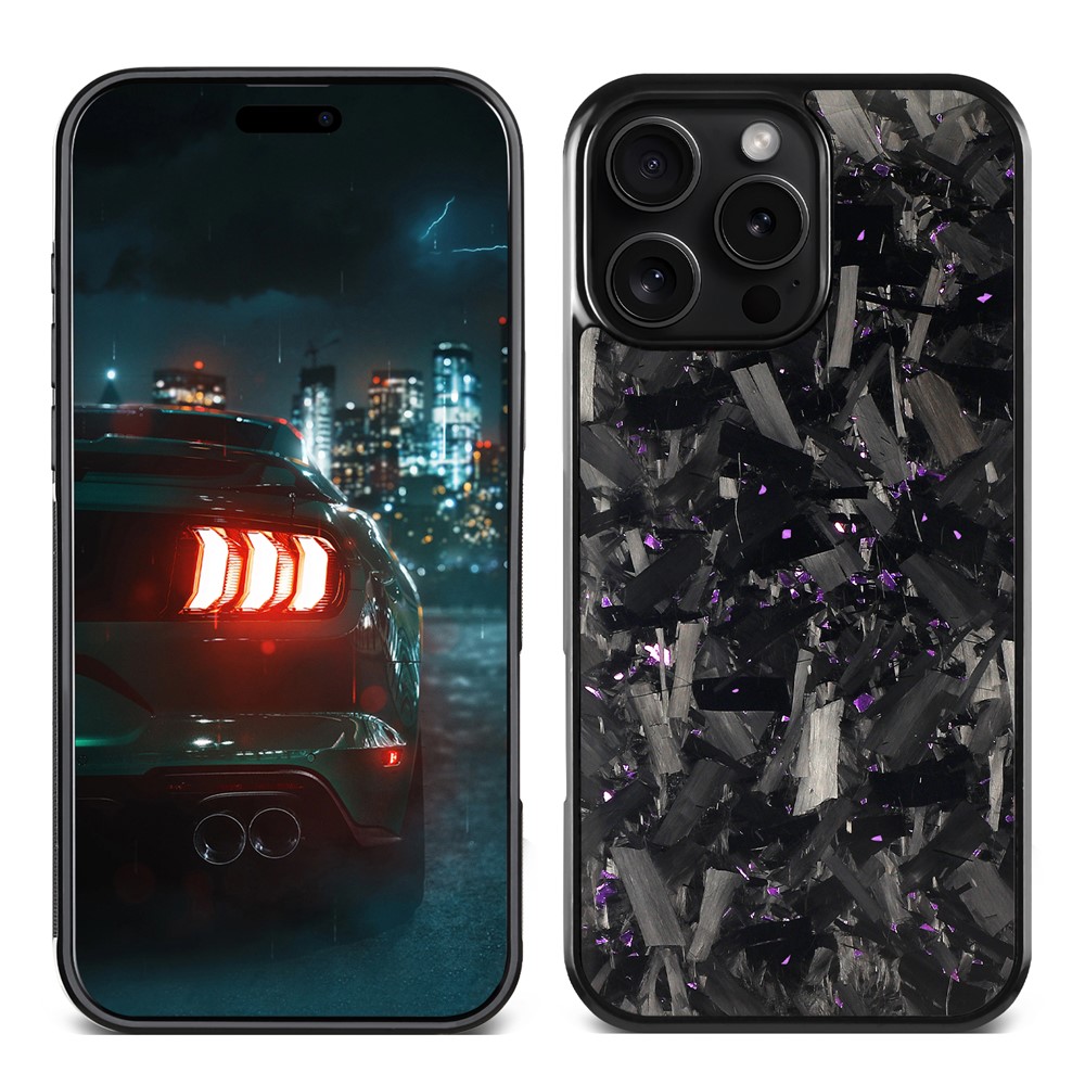 For iPhone 16 Pro Max Magnetic Case Large Texture Aramid Fiber + TPU Phone Cover - Purple