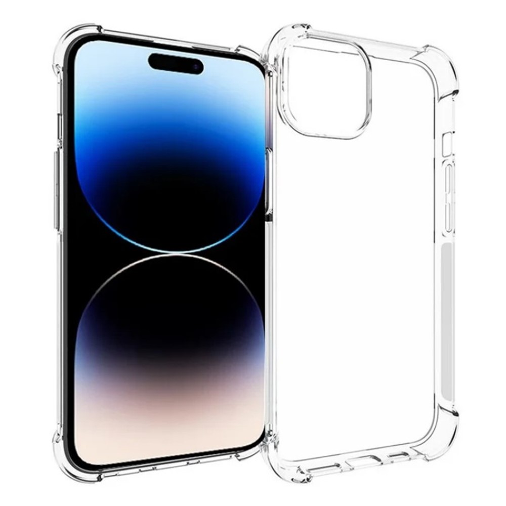 For iPhone 15 Plus Back Cover WANLONFENG TM Series 2.0mm Clear TPU Phone Case (Big Lens Hole) - Transparent