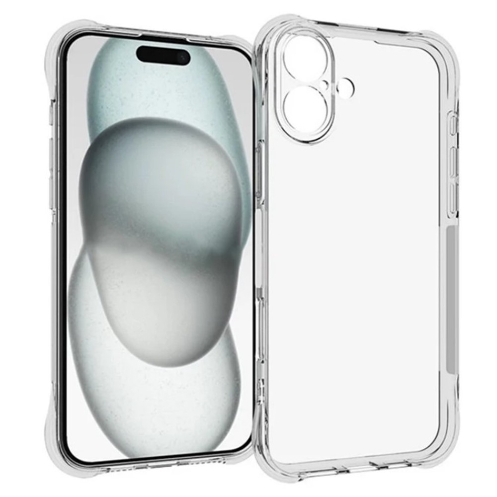 For iPhone 16 Plus Clear TPU Case WANLONFENG TM Series 2.0mm Phone Back Cover - Transparent
