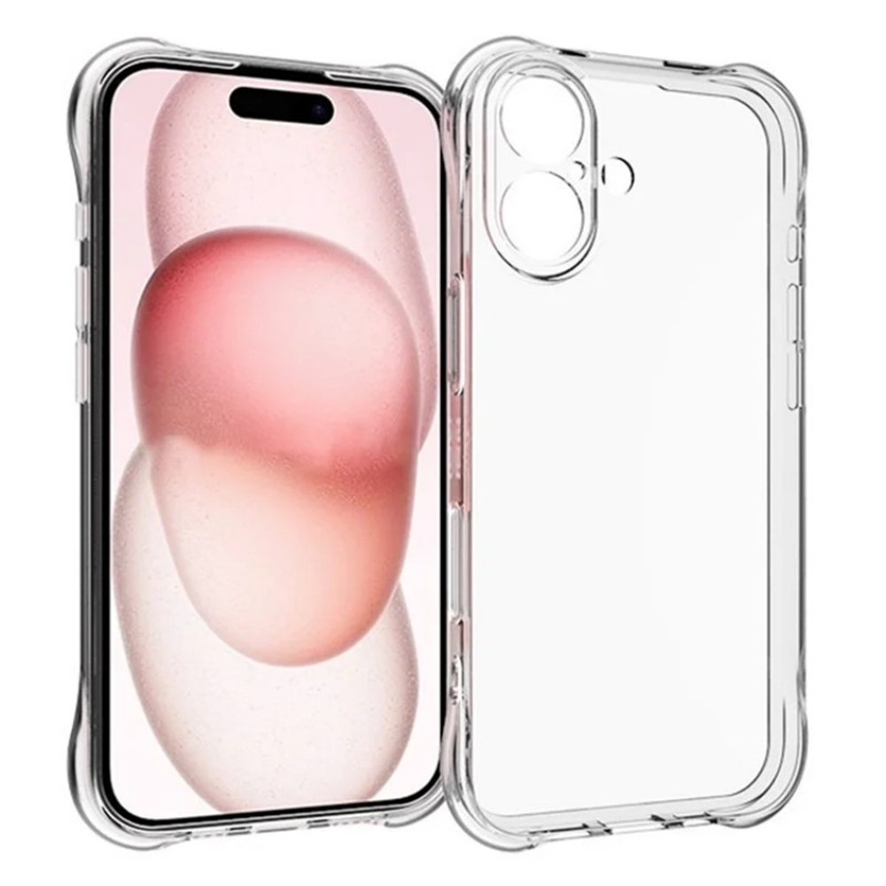 For iPhone 16 Clear TPU Case WANLONFENG TM Series 2.0mm Phone Back Cover - Transparent