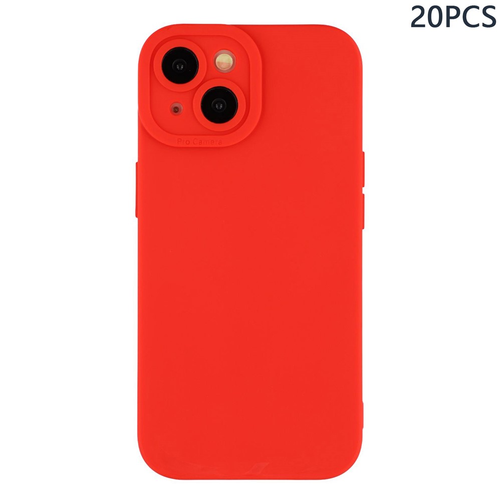 Bulk Purchasing 20Pcs For iPhone 15 Case Precise Cutouts 1.3mm TPU Matte Phone Cover - Red