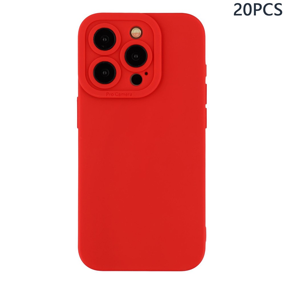 Bulk Purchasing 20Pcs For iPhone 15 Pro Case Precise Cutouts 1.3mm TPU Matte Phone Cover - Red