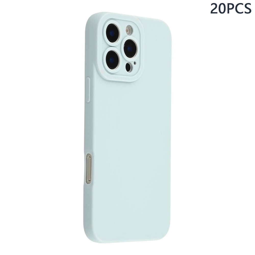 Bulk Purchasing 20Pcs For iPhone 16 Pro Max Case Precise Cutouts 1.3mm TPU Matte Phone Cover - Blue