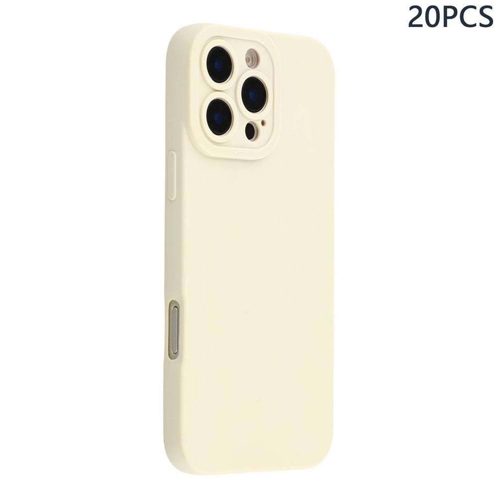 Bulk Purchasing 20Pcs For iPhone 16 Pro Max Case Precise Cutouts 1.3mm TPU Matte Phone Cover - Ivory White