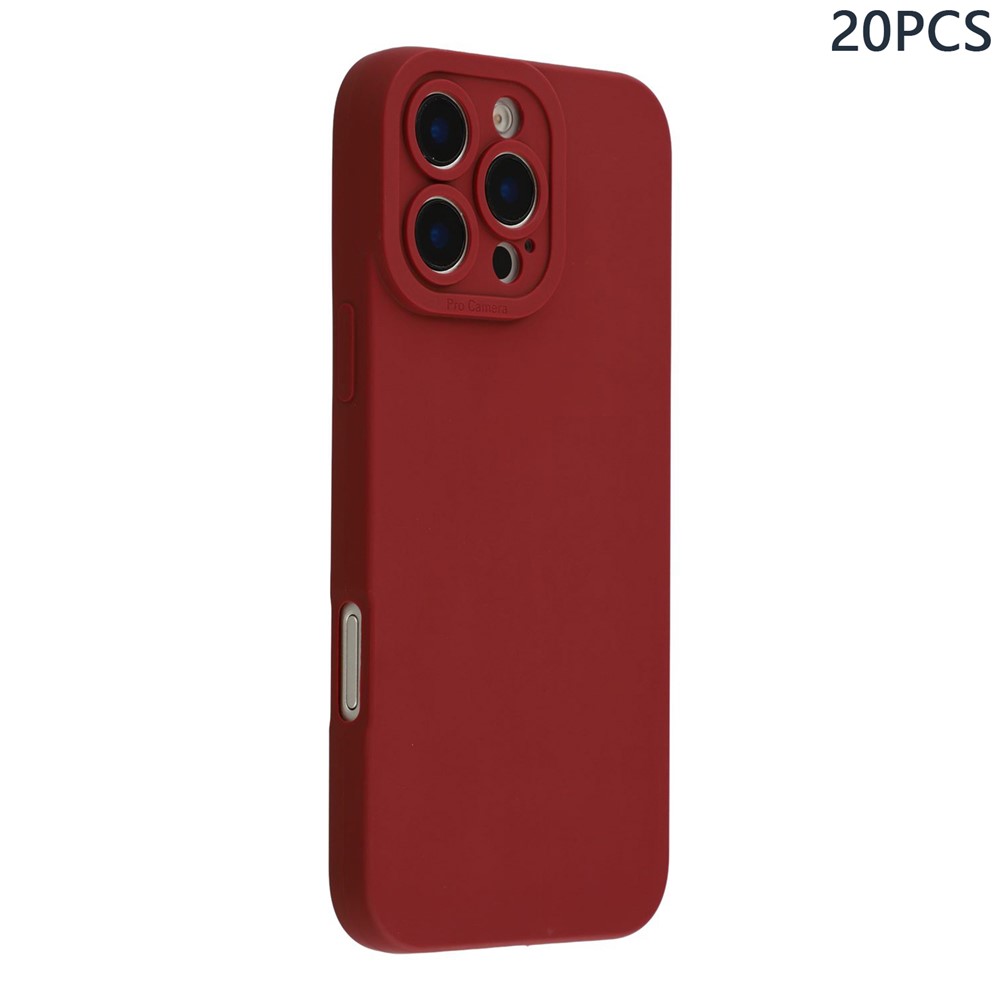Bulk Purchasing 20Pcs For iPhone 16 Pro Max Case Precise Cutouts 1.3mm TPU Matte Phone Cover - Wine Red