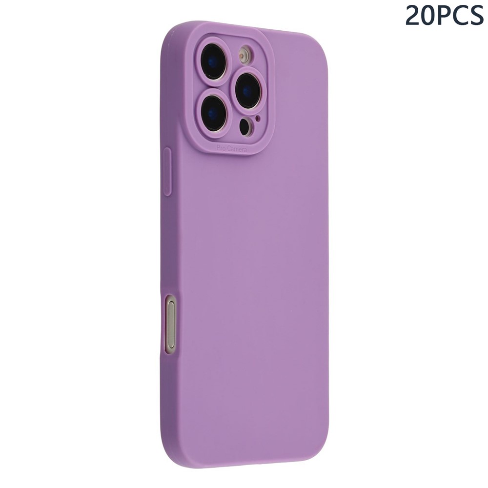 Bulk Purchasing 20Pcs For iPhone 16 Pro Max Case Precise Cutouts 1.3mm TPU Matte Phone Cover - Lavender Purple