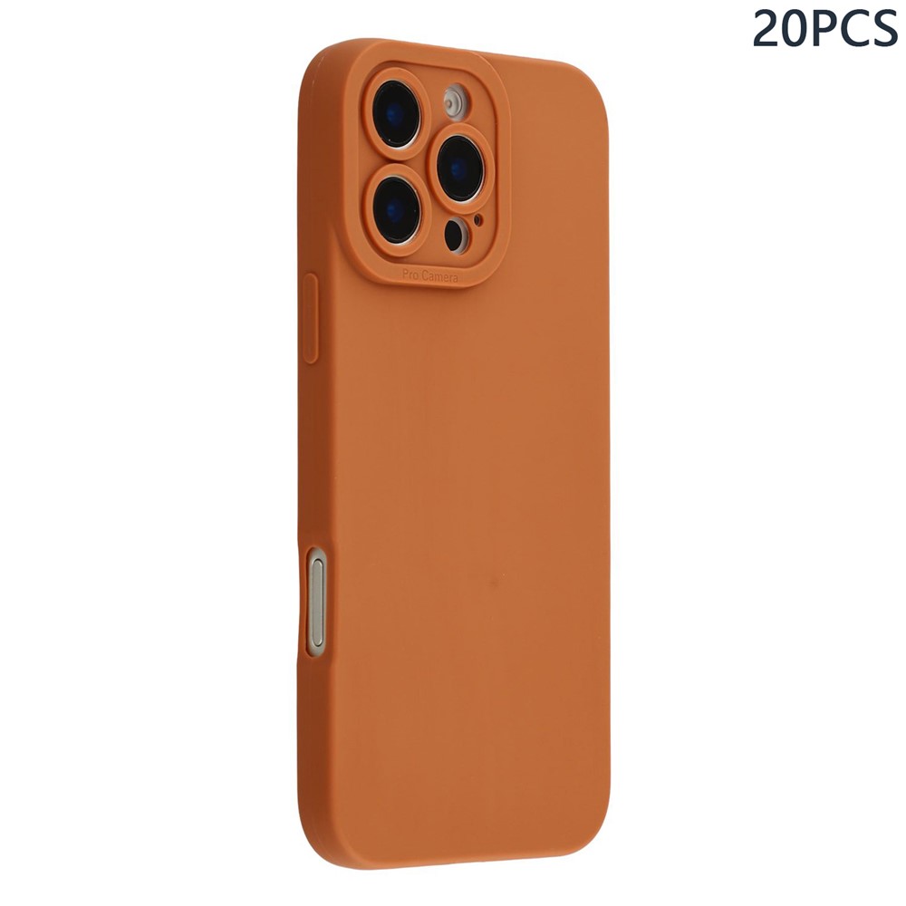 Bulk Purchasing 20Pcs For iPhone 16 Pro Max Case Precise Cutouts 1.3mm TPU Matte Phone Cover - Brown
