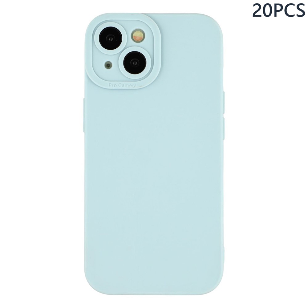 Bulk Purchasing 20Pcs For iPhone 14 Case Precise Cutouts 1.3mm TPU Matte Phone Cover - Blue