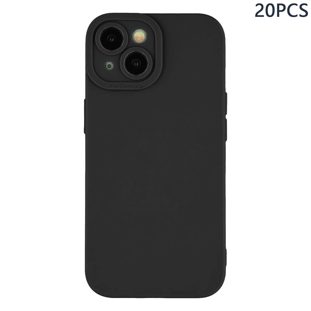 Bulk Purchasing 20Pcs For iPhone 14 Case Precise Cutouts 1.3mm TPU Matte Phone Cover - Black