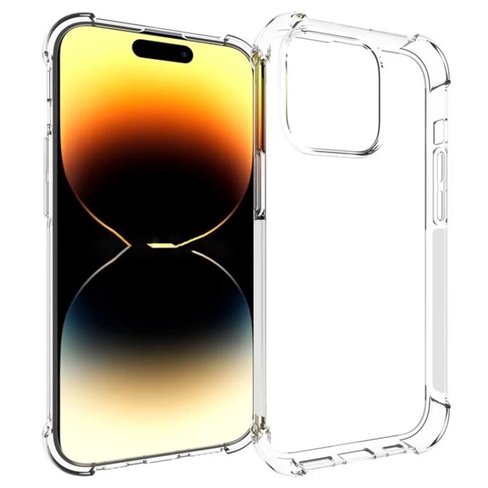 For iPhone 15 Pro Back Cover WANLONFENG TM Series 2.0mm Clear TPU Phone Case (Big Lens Hole) - Transparent