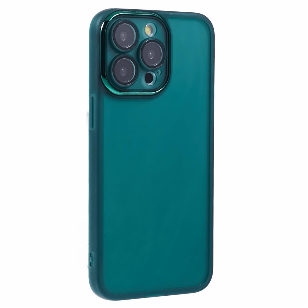 Bulk Purchasing For iPhone 15 Pro Max Case Electroplated Camera Frame TPU Phone Cover - Transparent Green