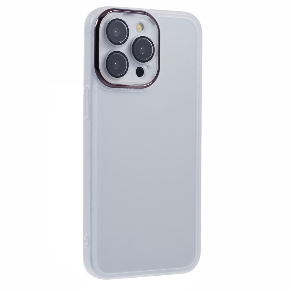 Bulk Purchasing For iPhone 14 Pro Max Case Electroplated Camera Frame TPU Phone Cover - Transparent White