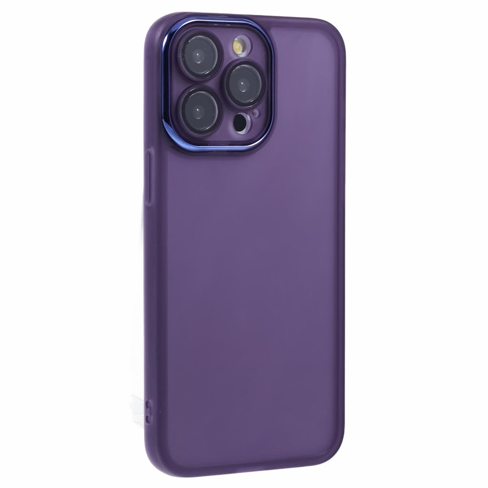 Bulk Purchasing For iPhone 14 Pro Case Electroplated Camera Frame TPU Phone Cover - Transparent Purple