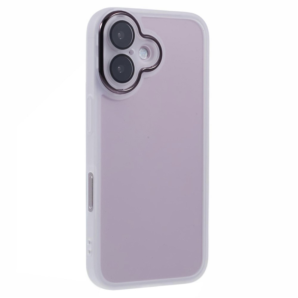 Bulk Purchasing For iPhone 16 Plus Case Electroplated Camera Frame TPU Phone Cover - Transparent White
