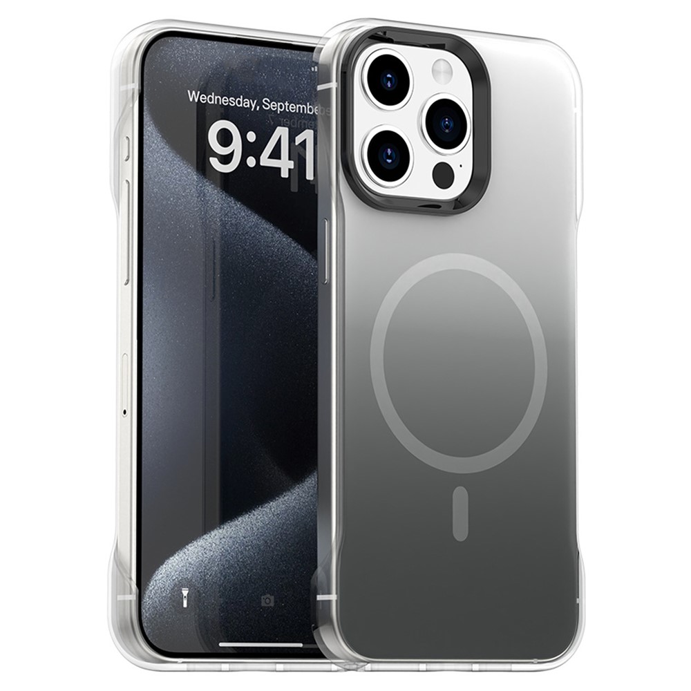 For iPhone 15 Pro Max Case Compatible with MagSafe Frameless TPU PC Phone Back Cover - Black