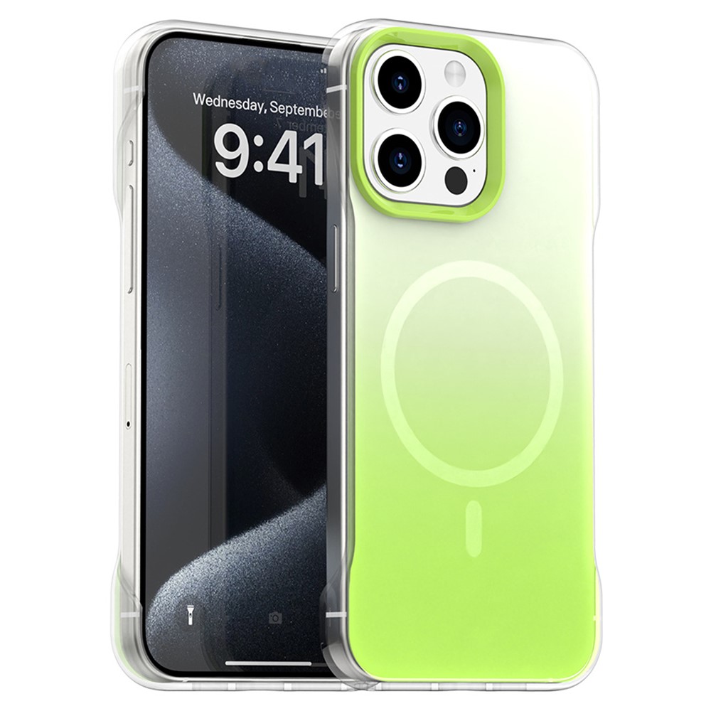 For iPhone 13 Pro Max Case Compatible with MagSafe Frameless TPU PC Phone Back Cover - Green