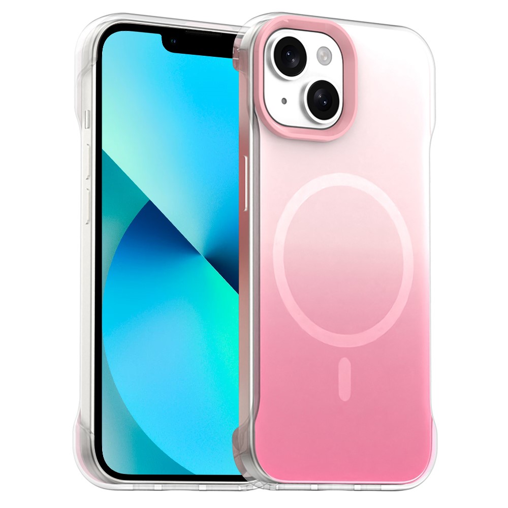 For iPhone 13 Case Compatible with MagSafe Frameless TPU PC Phone Back Cover - Pink