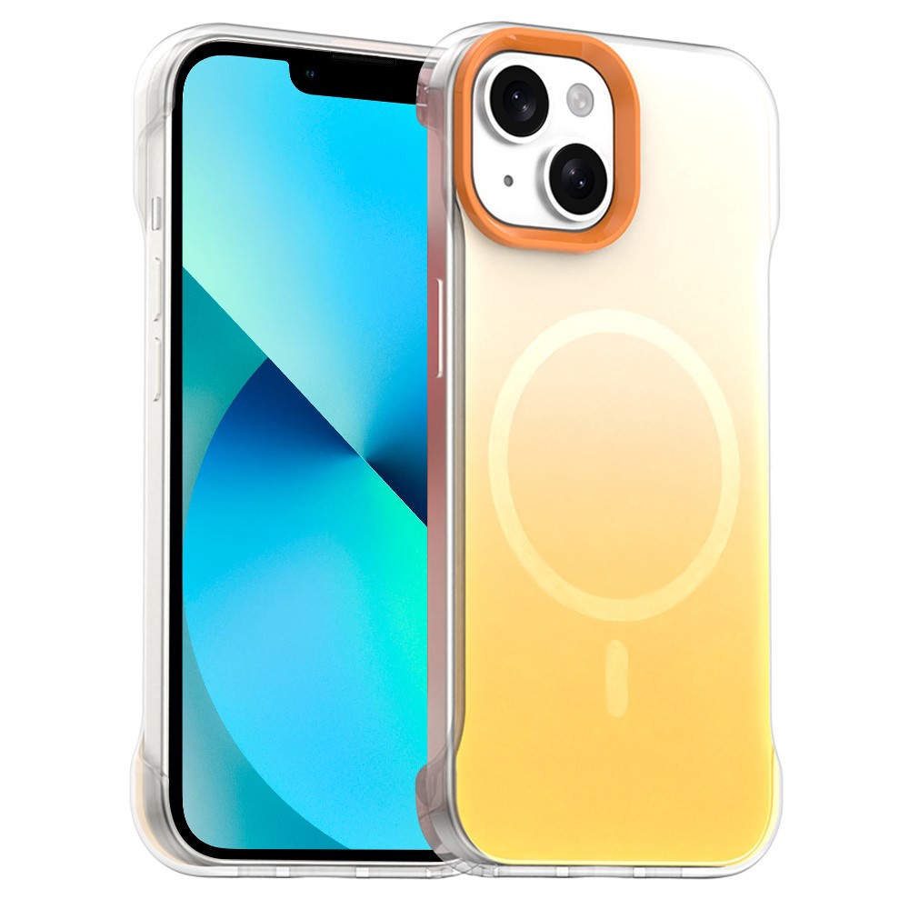 For iPhone 13 Case Compatible with MagSafe Frameless TPU PC Phone Back Cover - Yellow