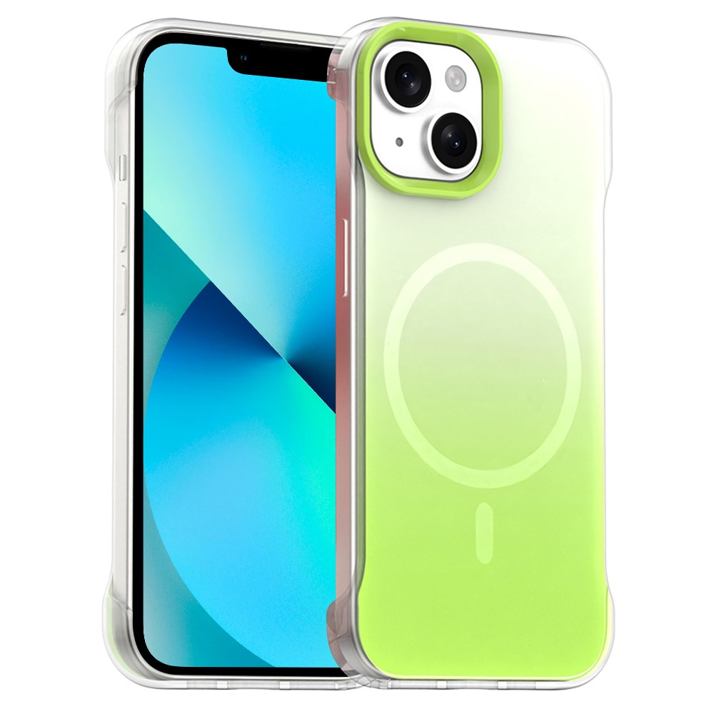 For iPhone 13 Case Compatible with MagSafe Frameless TPU PC Phone Back Cover - Green