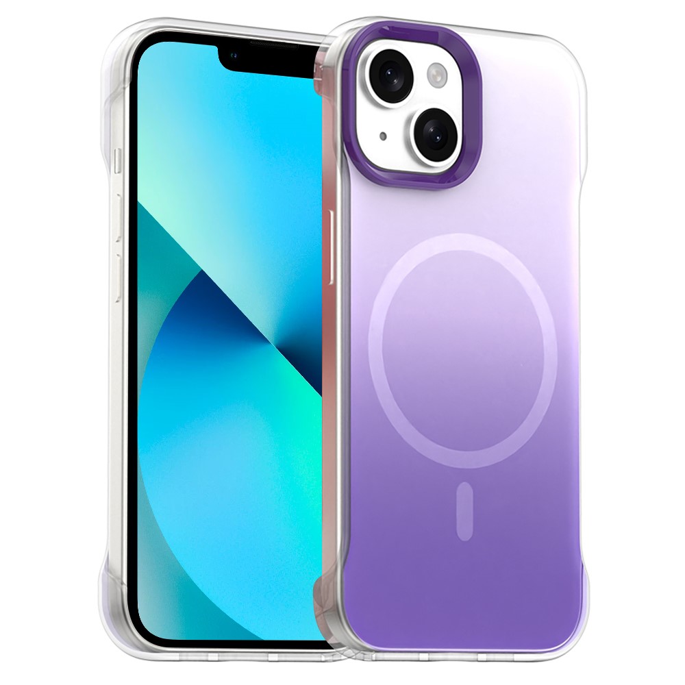 For iPhone 13 Case Compatible with MagSafe Frameless TPU PC Phone Back Cover - Purple
