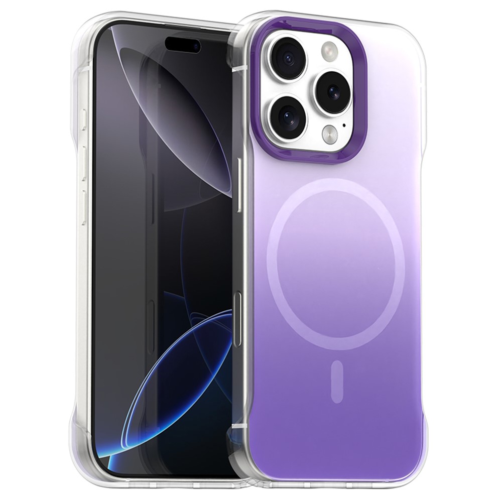 For iPhone 16 Pro Max Case Compatible with MagSafe Frameless TPU PC Phone Back Cover - Purple