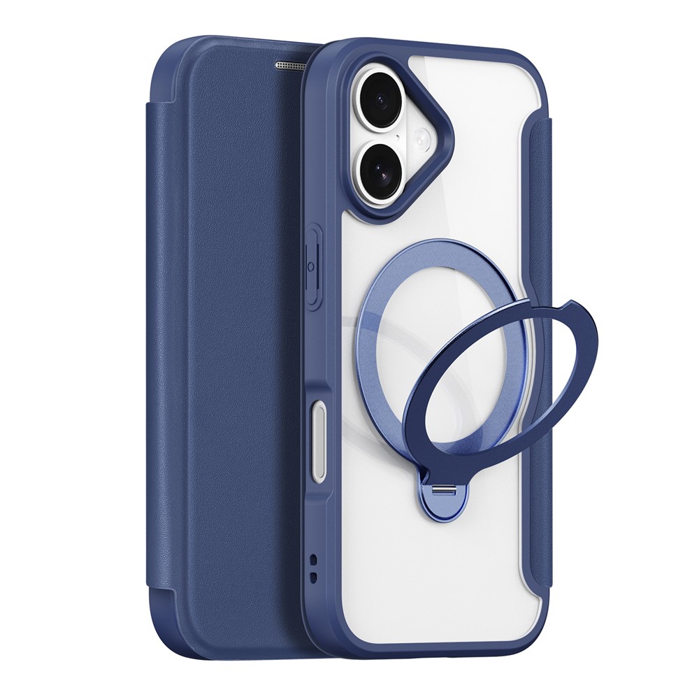 For iPhone 17 Leather Case DUX DUCIS Skin X Pro Series Rotary Kickstand Cover Compatible with MagSafe - Blue
