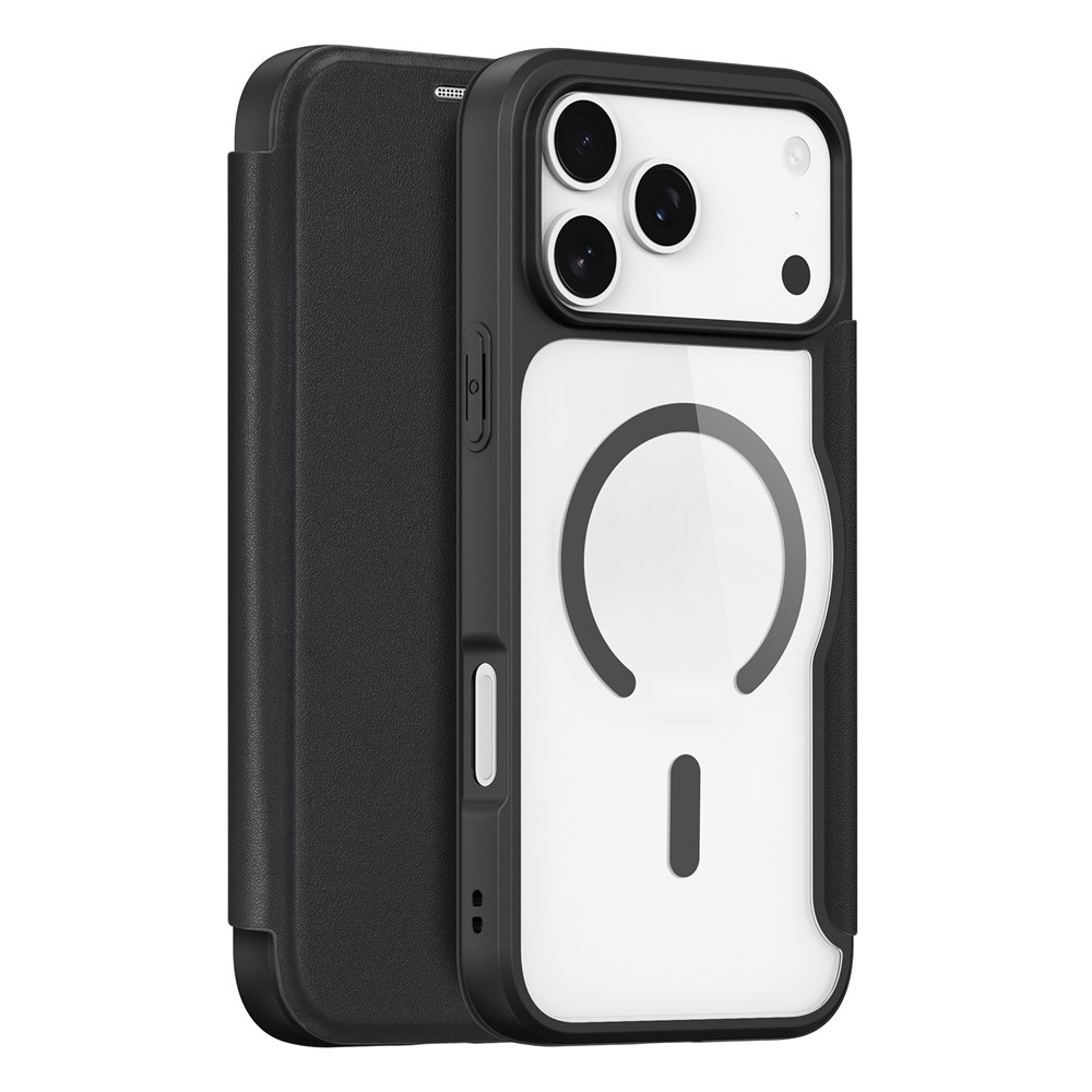For iPhone 17 Pro Leather Case DUX DUCIS Skin X Pro Series Flip Cover Compatible with MagSafe - Black