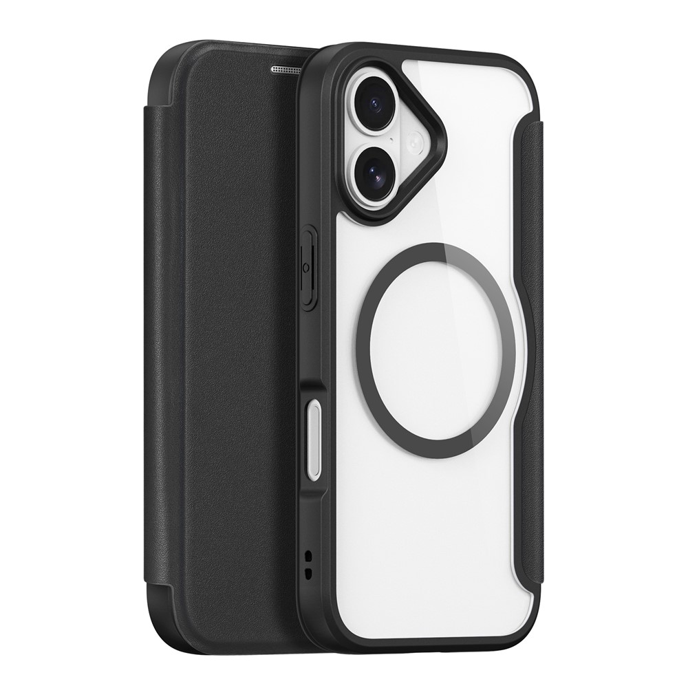 For iPhone 17 Leather Case DUX DUCIS Skin X Pro Series Flip Cover Compatible with MagSafe - Black