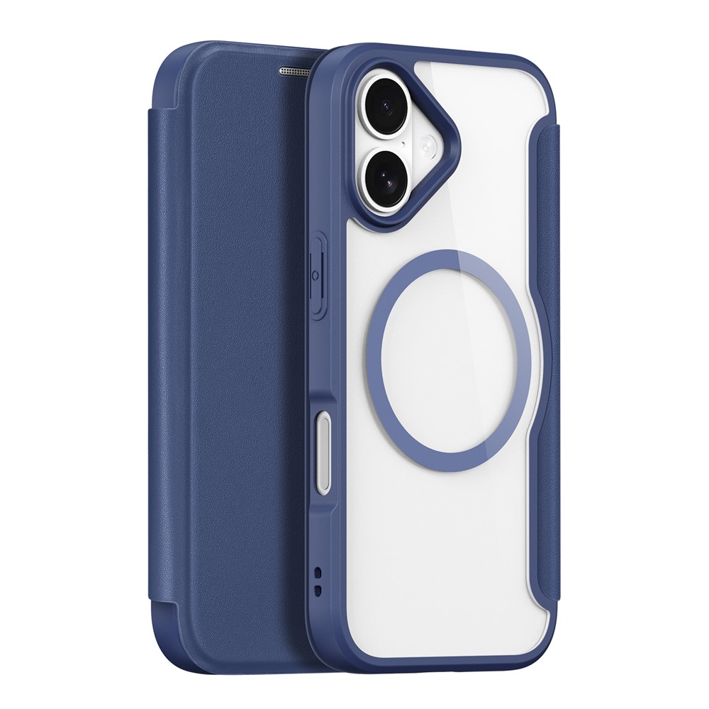 For iPhone 17 Leather Case DUX DUCIS Skin X Pro Series Flip Cover Compatible with MagSafe - Blue