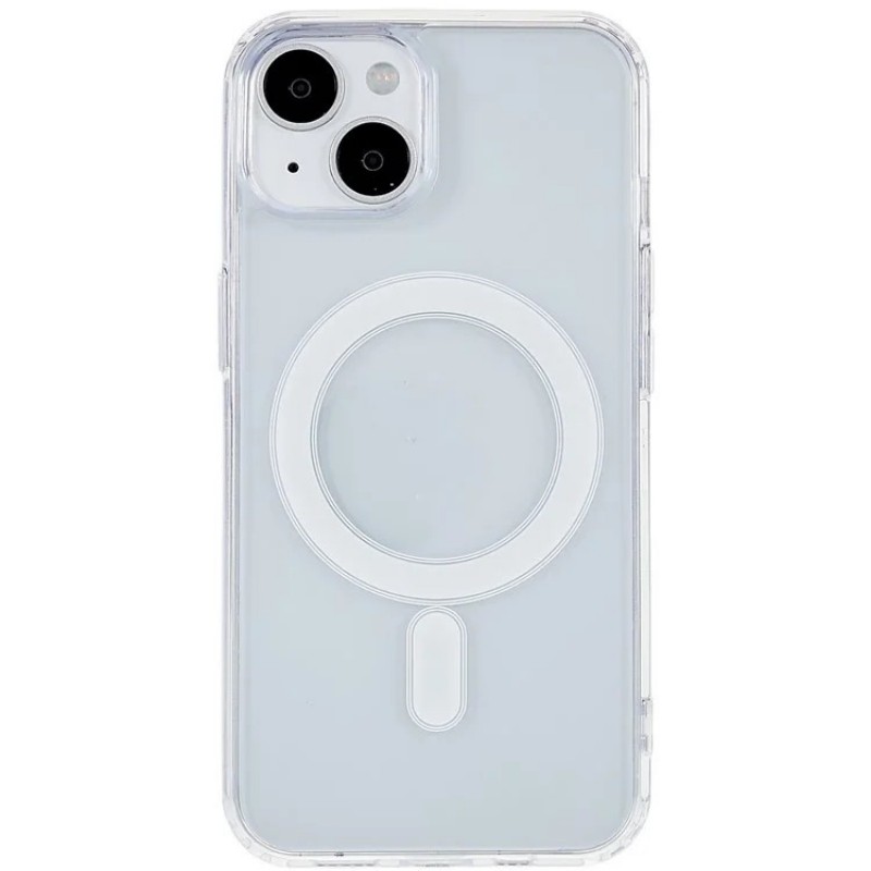 For iPhone 15 Clear Case Compatible with MagSafe WANLONFENG LM2 Series Phone Cover (Big Lens Hole) - Transparent