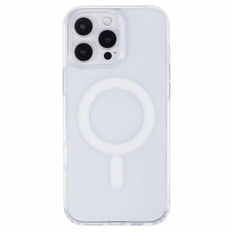 For iPhone 16 Pro Max Clear Case Compatible with MagSafe WANLONFENG LM2 Series Phone Cover (Big Lens Hole) - Transparent